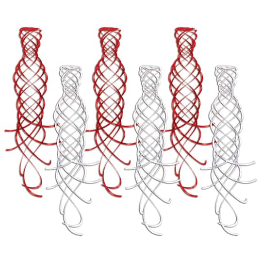 Beistle 20" Red & White Shimmering Whirls, 18ct.